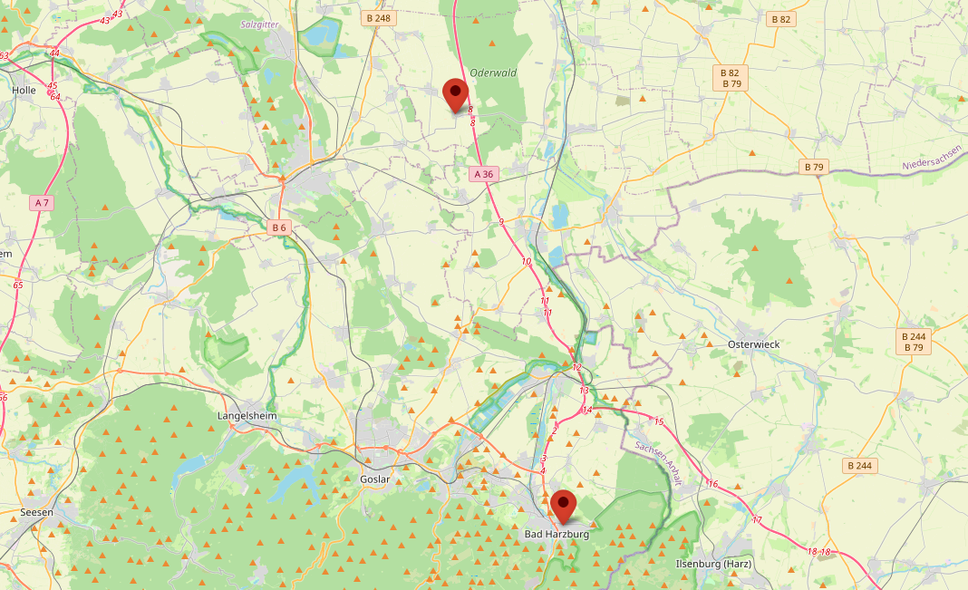 Karte von Bremers Standorten